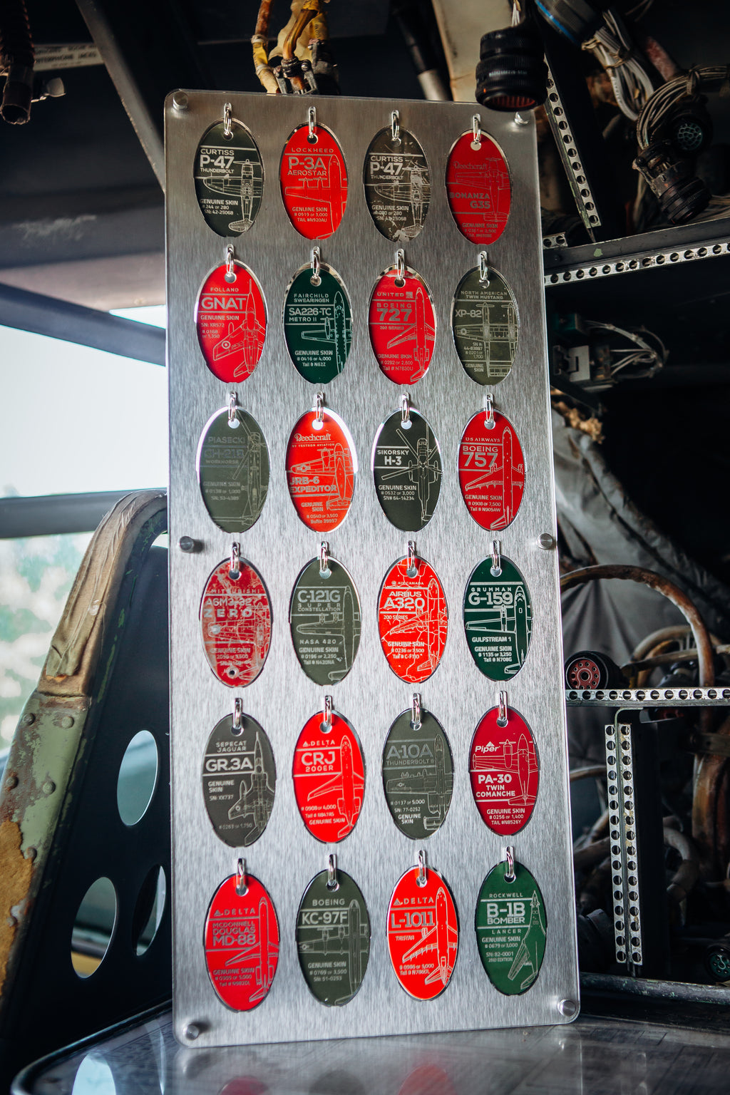 TDS PlaneTags 24-Slot Wall Tag Display